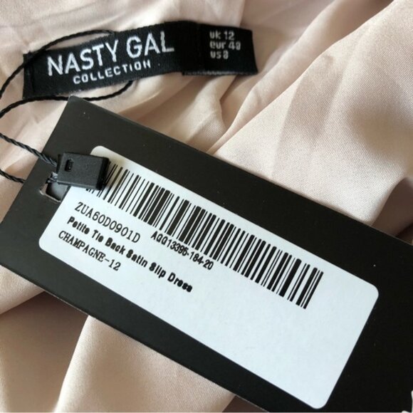 Petite bow tie back satin slip mini dress by Nasty Gal in size 8 - Picture 8 of 8